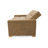 Sofá Cama Aubry Camel 150x60cm De Dos Puestos Reclinable Antifluido con Dos Cojines Decorativos - SOFAS Y POLTRONAS | Bylmo