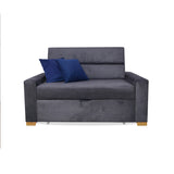 Sofá Cama Aubry Gris 150x60cm De Dos Puestos Reclinable Antifluido con Dos Cojines Decorativos - SOFAS Y POLTRONAS | Bylmo