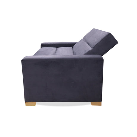 Sofá Cama Aubry Gris 150x60cm De Dos Puestos Reclinable Antifluido con Dos Cojines Decorativos - SOFAS Y POLTRONAS | Bylmo