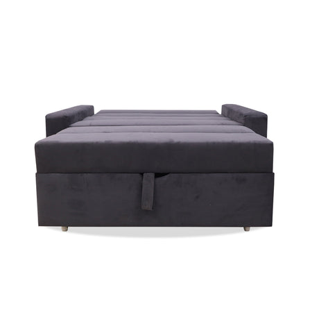 Sofá Cama Aubry Gris 150x60cm De Dos Puestos Reclinable Antifluido con Dos Cojines Decorativos - SOFAS Y POLTRONAS | Bylmo