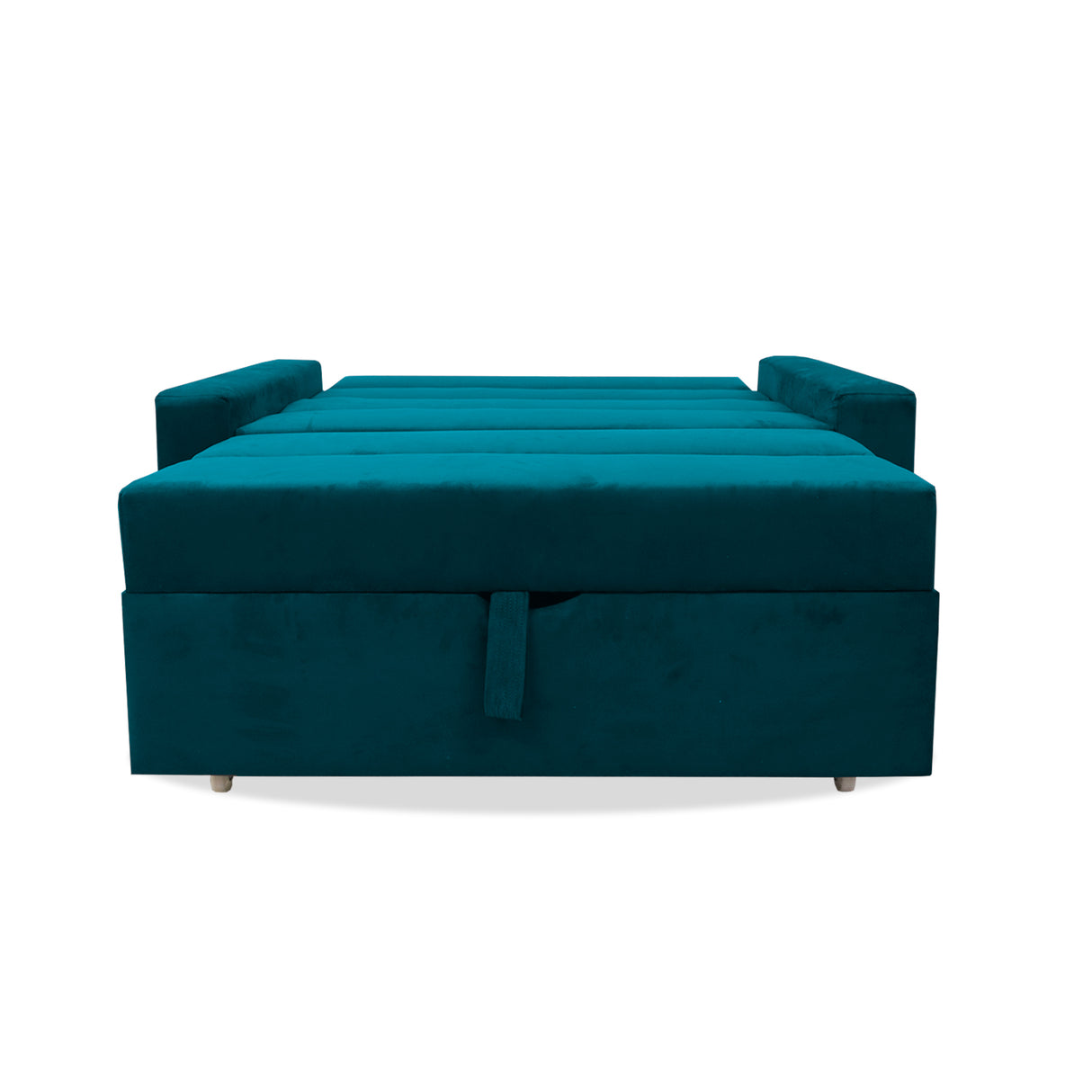 Sofá Cama Aubry Azul Turquesa 150x60cm De Dos Puestos Reclinable Antifluido con Dos Cojines Decorativos - SOFAS Y POLTRONAS | Bylmo