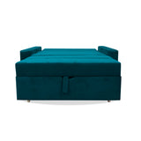 Sofá Cama Aubry Azul Turquesa 150x60cm De Dos Puestos Reclinable Antifluido con Dos Cojines Decorativos - SOFAS Y POLTRONAS | Bylmo