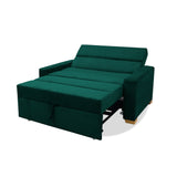Sofá Cama Aubry Verde 150x60cm De Dos Puestos Reclinable Antifluido con Dos Cojines Decorativos - SOFAS Y POLTRONAS | Bylmo