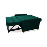 Sofá Cama Aubry Verde 150x60cm De Dos Puestos Reclinable Antifluido con Dos Cojines Decorativos - SOFAS Y POLTRONAS | Bylmo