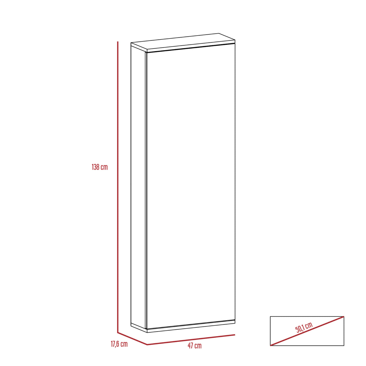 Zapatero Flotante Vertical Leto Coñac 47x138cm de Cinco Niveles para Diez Pares - ZAPATEROS | Bylmo