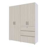 Closet Luanda Niebla y Blanco 160x200cm con Dos Cajones con Tres Compartimientos y con Espejo - CLOSETS | Bylmo