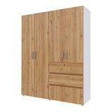 Closet Luanda Duna y Blanco 160x200cm con Dos Cajones con Tres Compartimientos y con Espejo - CLOSETS | Bylmo