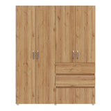 Closet Luanda Duna y Blanco 160x200cm con Dos Cajones con Tres Compartimientos y con Espejo - CLOSETS | Bylmo