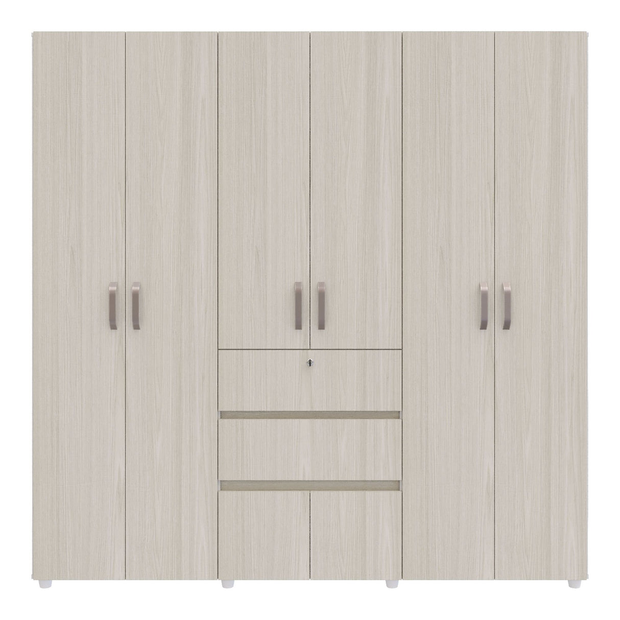 Closet Luanda Niebla y Blanco 200x200cm con Dos Cajones y con Cuatro Compartimientos - CLOSETS | Bylmo