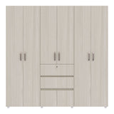 Closet Luanda Niebla y Blanco 200x200cm con Dos Cajones y con Cuatro Compartimientos - CLOSETS | Bylmo