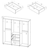 Closet Luanda Duna y Blanco 200x200cm con Dos Cajones y con Cuatro Compartimientos - CLOSETS | Bylmo