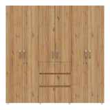 Closet Luanda Duna y Blanco 200x200cm con Dos Cajones y con Cuatro Compartimientos - CLOSETS | Bylmo
