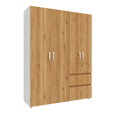 Closet Riga Duna y Blanco 150x200cm con Dos Cajones y con Seis Compartimientos - CLOSETS | Bylmo