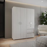 Closet Riga Niebla y Blanco 150x200cm con Dos Cajones y con Seis Compartimientos - CLOSETS | Bylmo