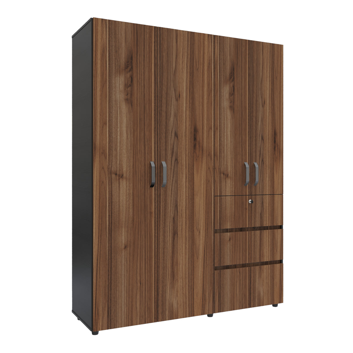 Closet Riga Gales y Wengue 150x200cm con Dos Cajones y con Seis Compartimientos - CLOSETS | Bylmo