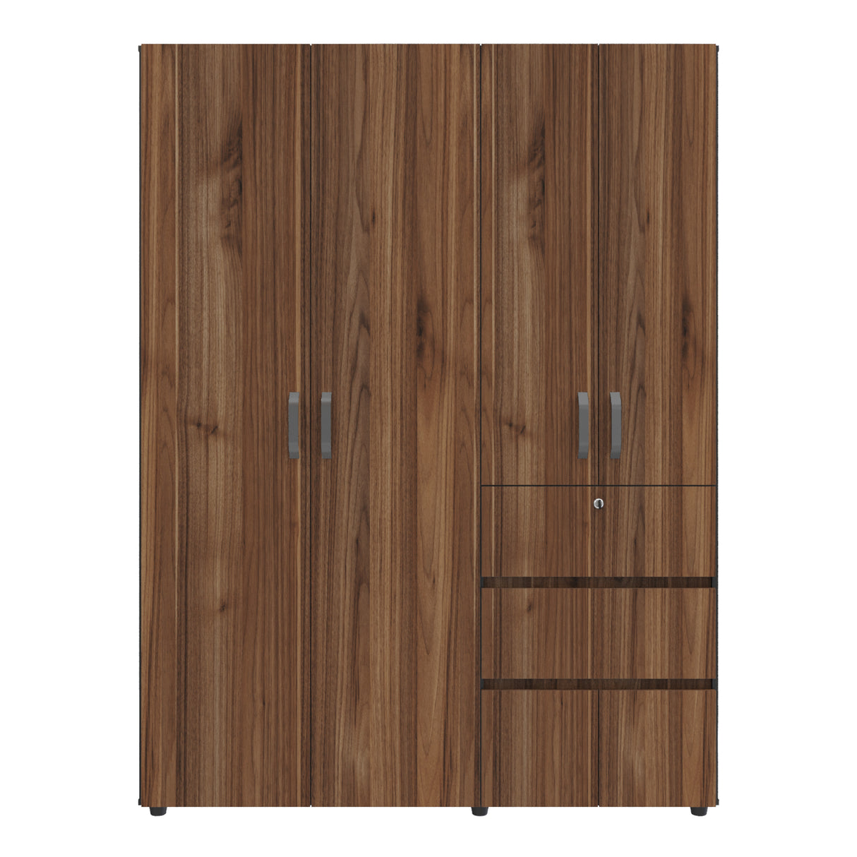 Closet Riga Gales y Wengue 150x200cm con Dos Cajones y con Seis Compartimientos - CLOSETS | Bylmo