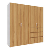 Closet Riga Duna y Blanco 190x200cm con Dos Cajones y con Seis Compartimientos - CLOSETS | Bylmo