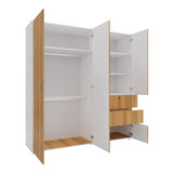 Closet Riga Duna y Blanco 190x200cm con Dos Cajones y con Seis Compartimientos - CLOSETS | Bylmo