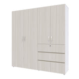 Closet Riga Niebla y Blanco 190x200cm con Dos Cajones y con Seis Compartimientos - CLOSETS | Bylmo