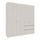 Closet Riga Niebla y Blanco 190x200cm con Dos Cajones y con Seis Compartimientos - CLOSETS | Bylmo