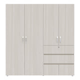Closet Riga Niebla y Blanco 190x200cm con Dos Cajones y con Seis Compartimientos - CLOSETS | Bylmo