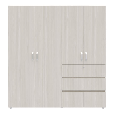 Closet Riga Niebla y Blanco 190x200cm con Dos Cajones y con Seis Compartimientos - CLOSETS | Bylmo