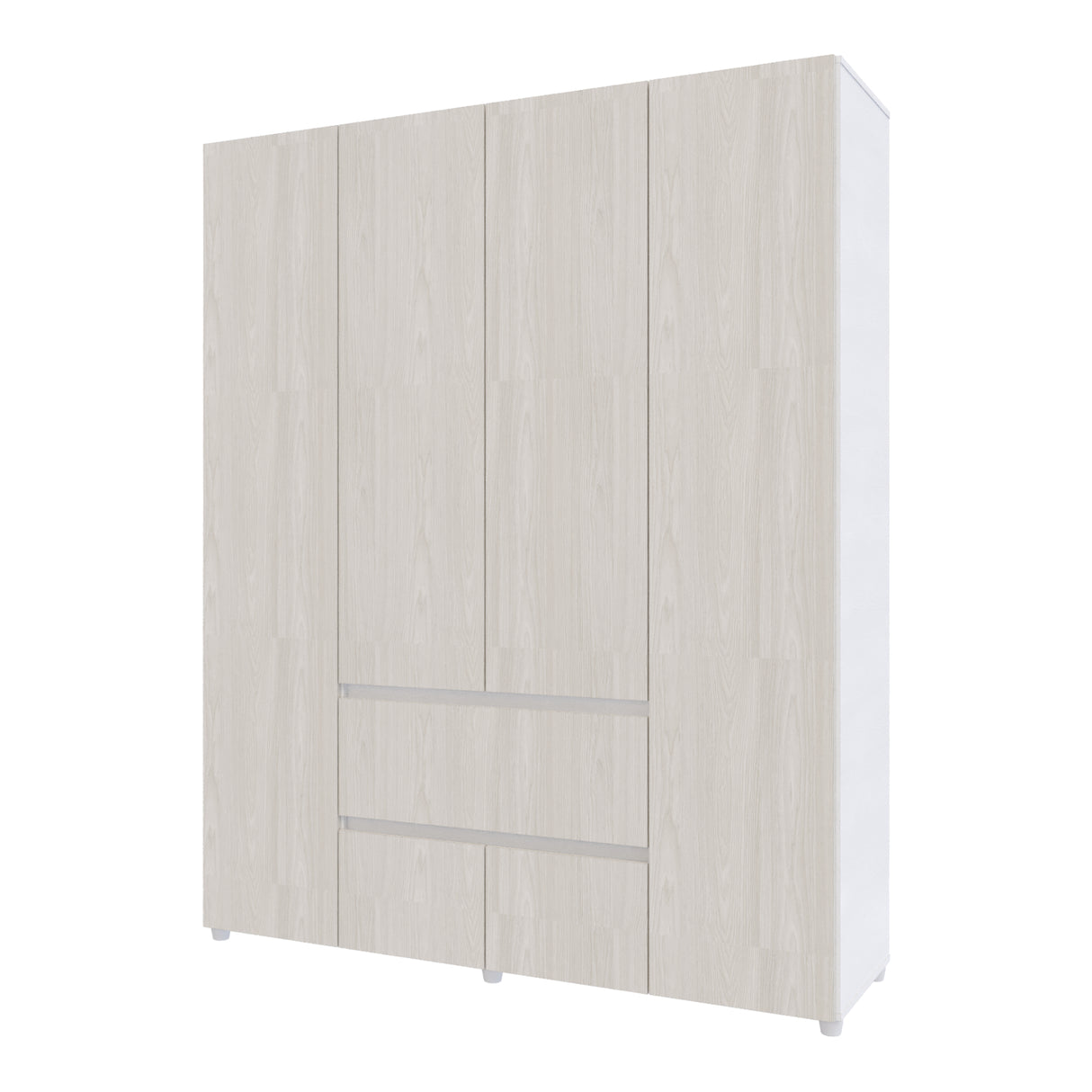 Closet Lemnos Niebla y Blanco 160x200cm con Dos Cajones y con Ocho Compartimientos - CLOSETS | Bylmo