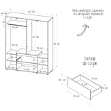 Closet Lemnos Gales y Wengue 160x200cm con Dos Cajones y con Ocho Compartimientos - CLOSETS | Bylmo
