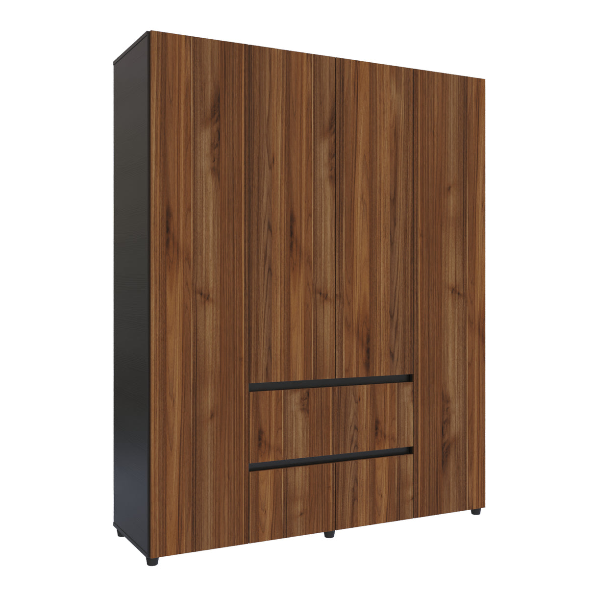 Closet Lemnos Gales y Wengue 160x200cm con Dos Cajones y con Ocho Compartimientos - CLOSETS | Bylmo