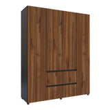 Closet Lemnos Gales y Wengue 160x200cm con Dos Cajones y con Ocho Compartimientos - CLOSETS | Bylmo