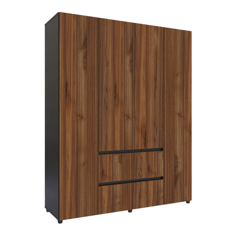 Closet Lemnos Gales y Wengue 160x200cm con Dos Cajones y con Ocho Compartimientos - CLOSETS | Bylmo