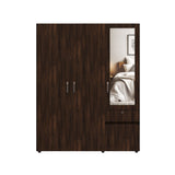 Closet Perla Fume y Wengue 160x200cm con Un Cajón con Seis Compartimientos y con Espejo - CLOSETS | Bylmo