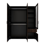 Closet Perla Fume y Wengue 160x200cm con Un Cajón con Seis Compartimientos y con Espejo - CLOSETS | Bylmo