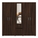 Closet Perla Fume y Wengue 200x200cm con Un Cajón con Siete Compartimientos y con Espejo - CLOSETS | Bylmo