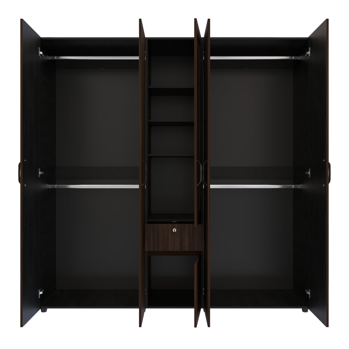 Closet Perla Fume y Wengue 200x200cm con Un Cajón con Siete Compartimientos y con Espejo - CLOSETS | Bylmo