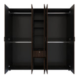 Closet Perla Fume y Wengue 200x200cm con Un Cajón con Siete Compartimientos y con Espejo - CLOSETS | Bylmo
