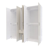 Closet Perla Niebla y Blanco 200x200cm con Un Cajón con Siete Compartimientos y con Espejo - CLOSETS | Bylmo
