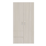 Closet Malabo Niebla y Blanco 100x198cm con Dos Cajones y con Dos Compartimientos - CLOSETS | Bylmo