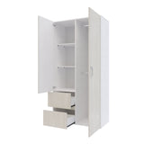 Closet Malabo Niebla y Blanco 100x198cm con Dos Cajones y con Dos Compartimientos - CLOSETS | Bylmo