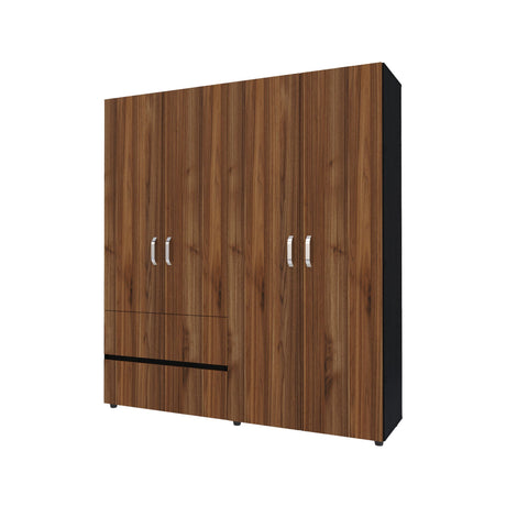 Closet Malabo Gales y Wengue 180x200cm con Dos Cajones y con Tres Compartimientos - CLOSETS | Bylmo