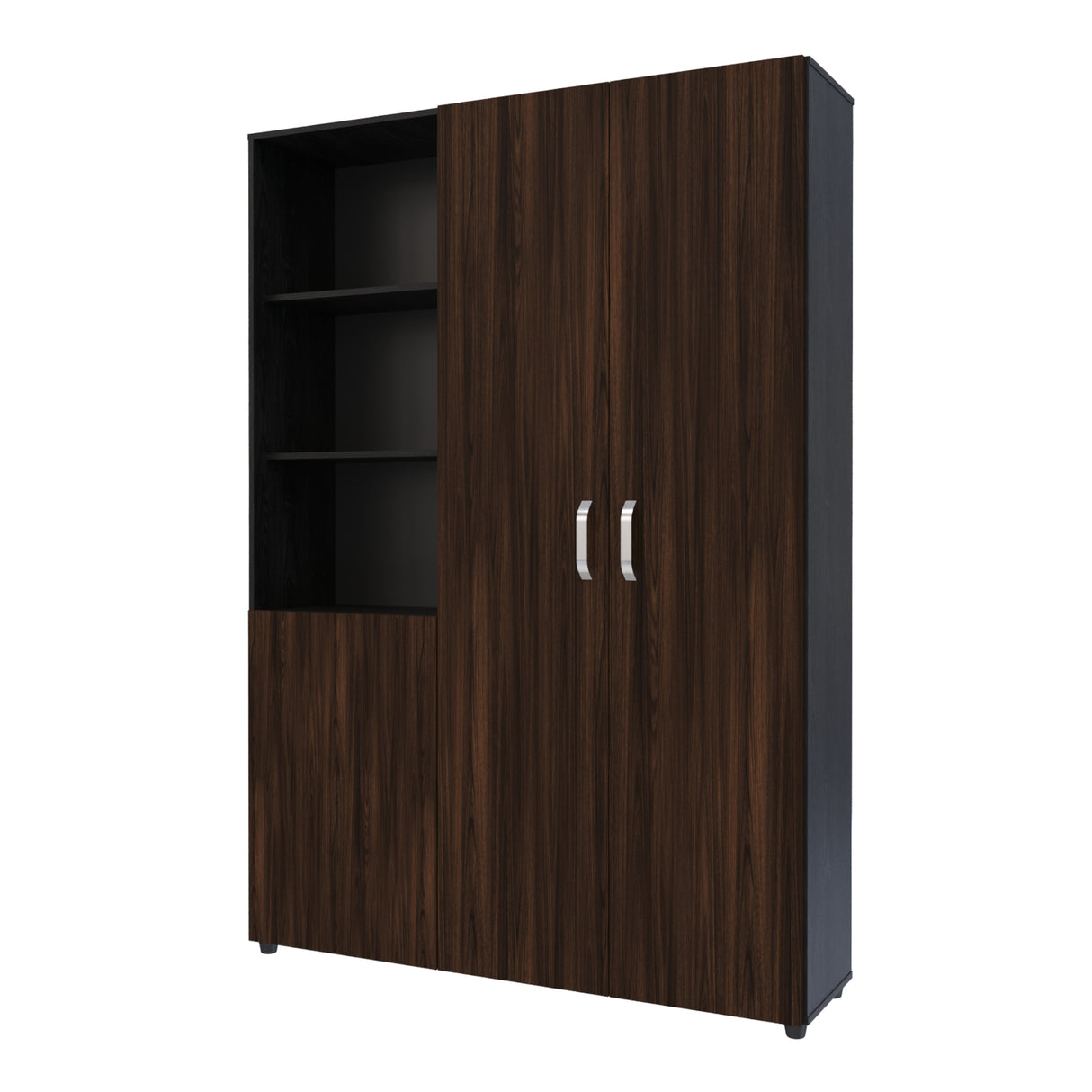 Closet Jazmin Wengue y Fume 140x200cm sin Cajones y con Nueve Compartimientos - CLOSETS | Bylmo