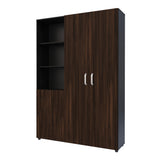 Closet Jazmin Wengue y Fume 140x200cm sin Cajones y con Nueve Compartimientos - CLOSETS | Bylmo