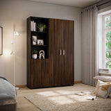 Closet Jazmin Wengue y Fume 140x200cm sin Cajones y con Nueve Compartimientos - CLOSETS | Bylmo