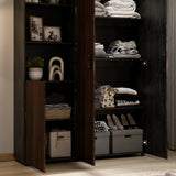 Closet Jazmin Wengue y Fume 140x200cm sin Cajones y con Nueve Compartimientos - CLOSETS | Bylmo