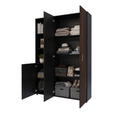 Closet Jazmin Wengue y Fume 140x200cm sin Cajones y con Nueve Compartimientos - CLOSETS | Bylmo