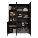 Closet Jazmin Wengue y Fume 140x200cm sin Cajones y con Nueve Compartimientos - CLOSETS | Bylmo