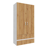 Closet Tripoli Blanco y Duna 100x200cm con Dos Cajones y con Dos Compartimientos - CLOSETS | Bylmo