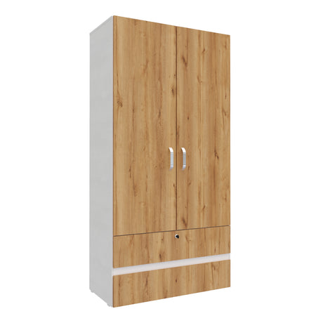 Closet Tripoli Blanco y Duna 100x200cm con Dos Cajones y con Dos Compartimientos - CLOSETS | Bylmo
