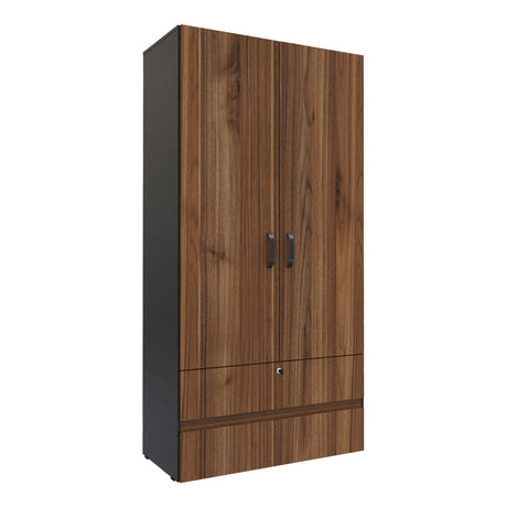 Closet Tripoli Wengue y Duna 100x200cm con Dos Cajones y con Dos Compartimientos - CLOSETS | Bylmo