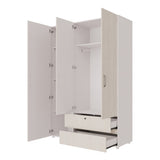 Closet Tripoli Blanco y Niebla 140x200cm con Dos Cajones y con Seis Compartimientos - CLOSETS | Bylmo